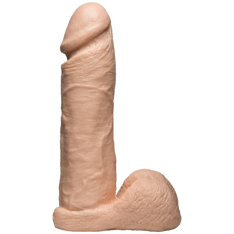 cock ring versatile texture-Vac-U-Lock 8 Inch Realistic Cock - White