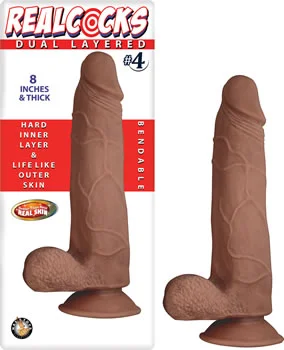 cock ring smooth design-Realcocks Dual Layered #4 - Brown