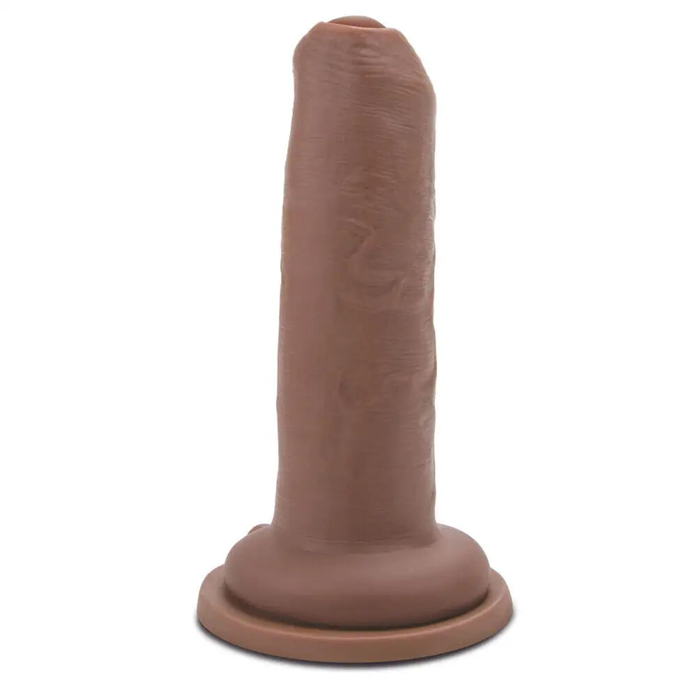 Dildo-noisy-Me you us Uncut Flesh Brown Silicone Dildo with Suction Cup