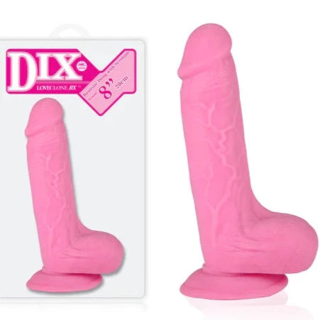 penis-erection-boosting-foods-Dix Realistic Dong with Balls and Suction Cup 8 inch Pink Dildo