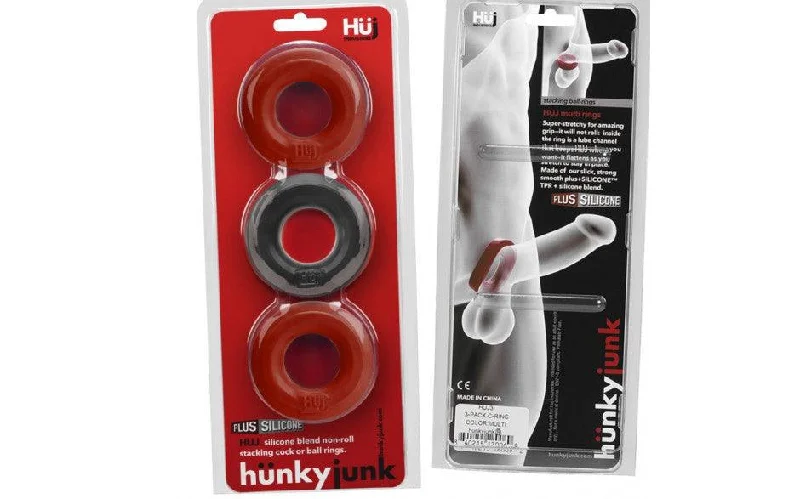 anal toys with extra design-3 Pc Cockings by HunkyJunk Red/Tar Ice