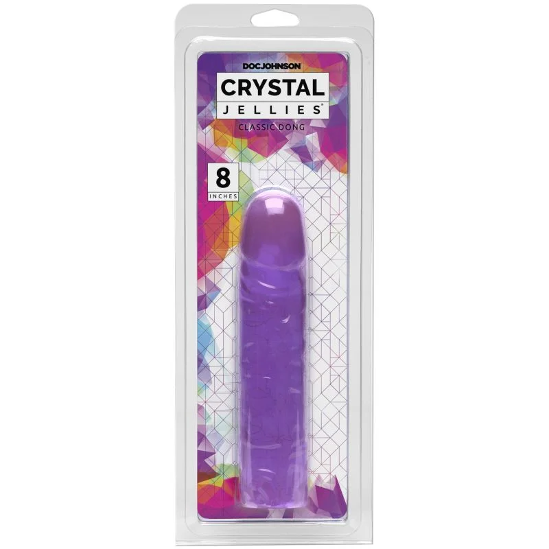 penis-enhancement-techniques-safe-Crystal Jellies - Classic Dong 8" - Purple