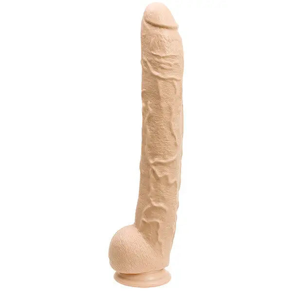 Dildo-grooved-15-inch Doc Johnson Pvc Flesh Pink Large Realistic Dildo