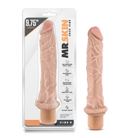 penis-health-diet-plan-Blush Dr. Skin Vibe 8 Realistic 9.75 in. Vibrating Dildo Beige