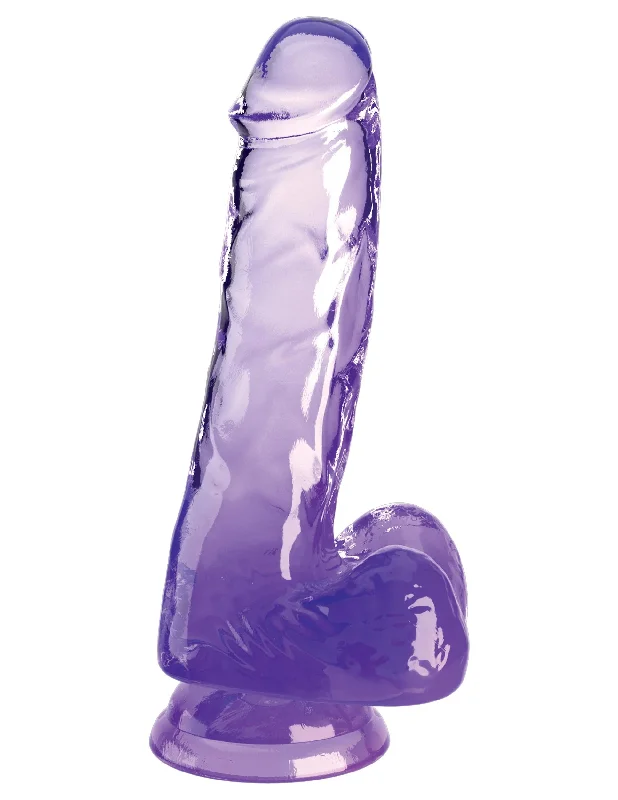 cock ring rapid charge-King Cock Clear 6 Inch With Balls - Purple