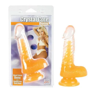 penis-blood-flow-exercises-Crystal Cote Silicone Dong With Superior Suction 4.5-inch - Peach