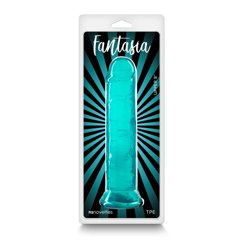 Dildo-oozing-Fantasia Upper 8 In. Jelly Dildo Teal