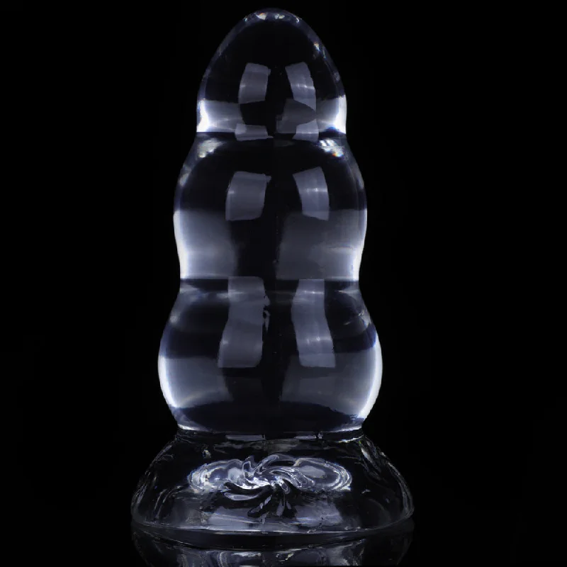 anal toys with slim curves-Big Giant Silicone Dildos - Transparent Jelly Huge Anal Plug with Strong Suction Cup