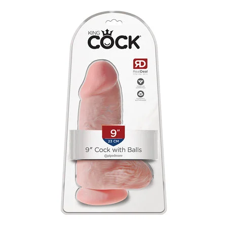 penis-moisturizer-ingredients-safe-Pipedream King Cock Chubby 9 in. Cock With Balls Realistic Suction Cup Dildo Beige