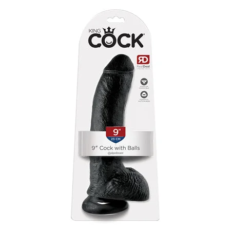 penis-circumcision-recovery-tips-Pipedream King Cock 9 in. Cock With Balls Realistic Suction Cup Dildo Black