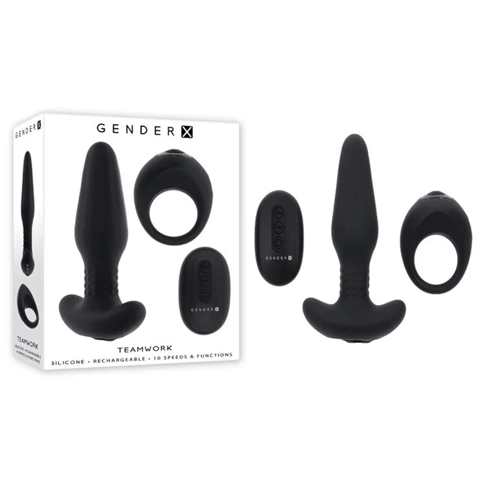 anal toys for rapid relaxation-Teamwork Vibrating Anal Plug & Cock Ring by Gender X