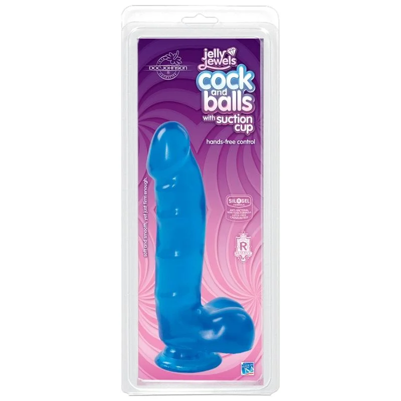 anal toys with fun shapes-Cock And Balls With Suction Cup Sapphire