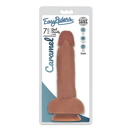 penis-odor-elimination-methods-Curve Toys Easy Riders 7 in. Dual Density Dildo with Balls & Suction Cup Tan