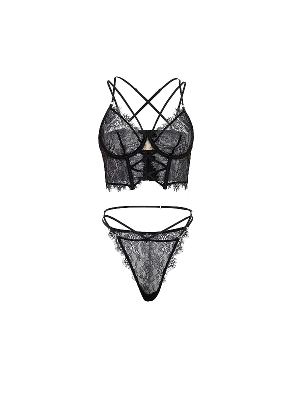 soft contour bra-Indie Sheer Bustier Bra Set