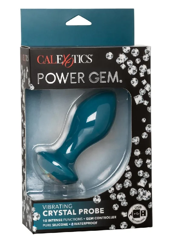 anal toys for couples vibes-Power Gem Vibe Crystal Probe Blu