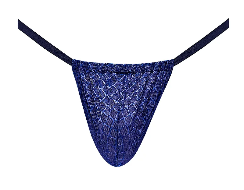 naughty roleplay outfit-Diamond Mesh Posing Strap - One Size - Navy