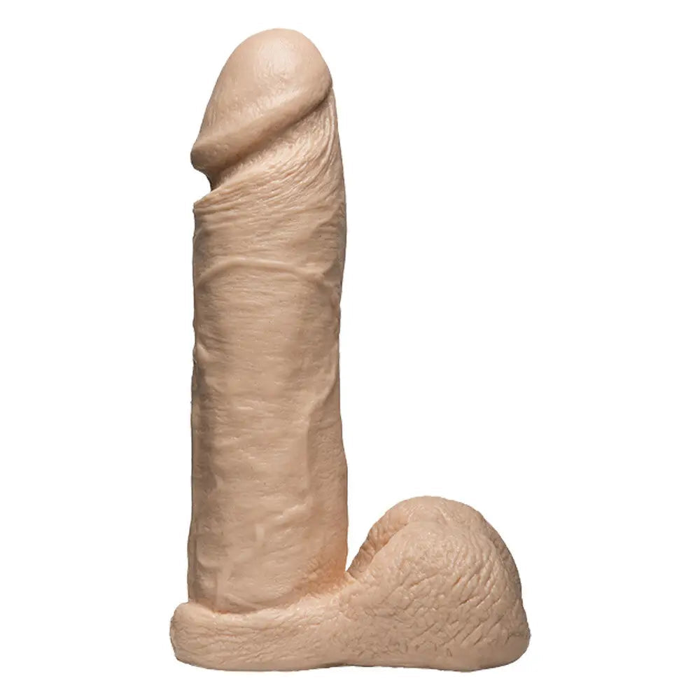 Penis-shadowed-8-inch Doc Johnson Flesh Pink Realistic Dildo with Veined Detail