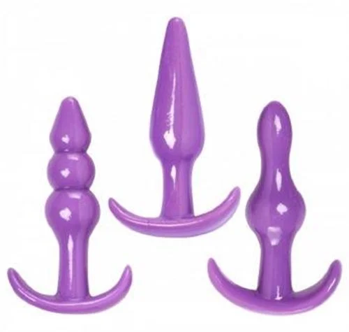 anal toys for couples vibes-Anal Trainer 3 Piece Anal Play Kit - Purple