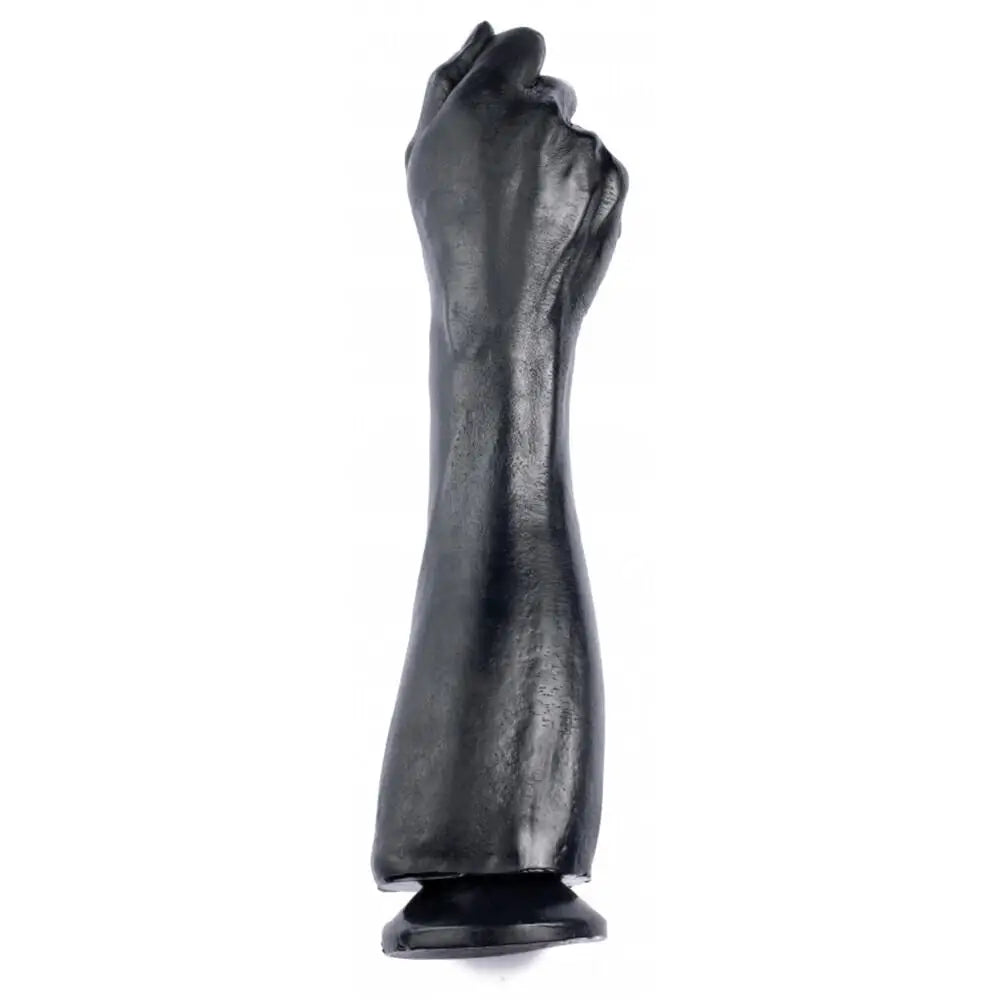 Penis-throbbing-14.5-inch Massive Realistic Black Fist Dildo with Suction Cup