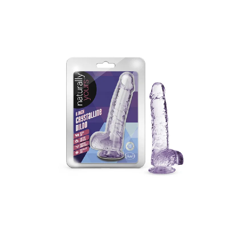 Penis-looped-Naturally Yours 6" Crystalline Dildo Amethyst