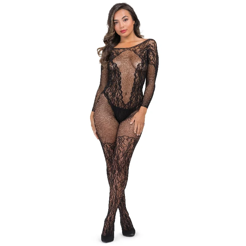 sexy clown outfit-Fifty Shades of Grey Captivate Lace Spanking Bodystocking - One Size - Black