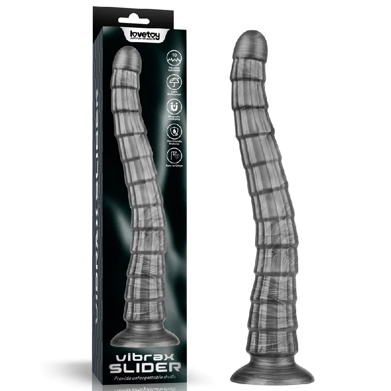 how-to-check-penis-health-King Sized Vibrating Vibrax Slider - Grey 36.8 cm (14.5'') USB Rechargeable Vibrating Dildo