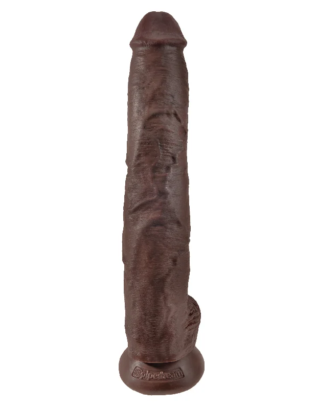 cock ring muted comfort-King Cock 14 Inch Cock With Balls - Brown