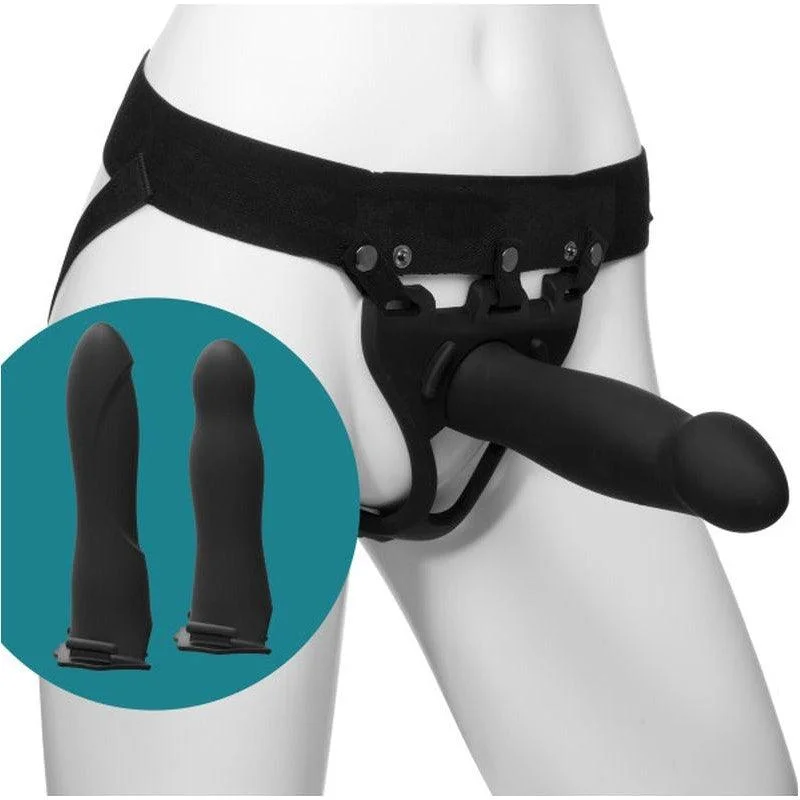 anal toys for sensual bliss-Be Ready 4 Pc Hollow Silicone Strap-On Set