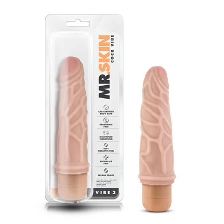 penis-surgery-pros-cons-Blush Dr. Skin Vibe 3 Realistic 7.25 in. Vibrating Dildo Beige