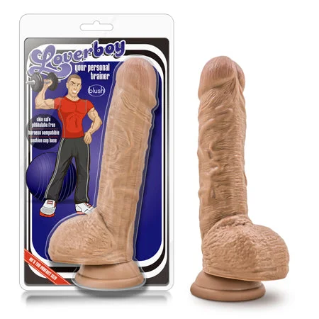 penis-fitness-tips-weekly-Coverboy Your Personal Trainer Realistic 9 in. Dildo with Balls & Suction Cup Tan