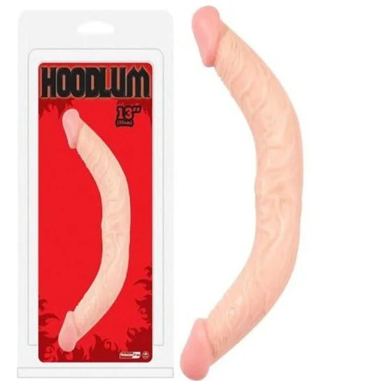 penis-strength-exercises-safe-Hoodlum Tapered Super Flexible Double Ended Double Penetration Realistic Dildo 13 inch Flesh