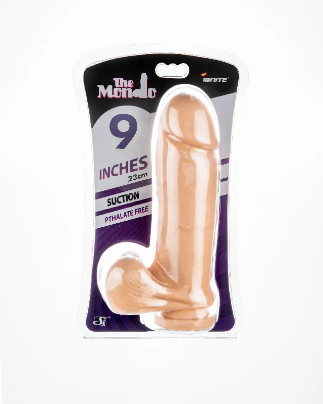 cock ring deluxe style-Si-30210 9in THICK COCK W/BALLS & SUCTION-VANILLA