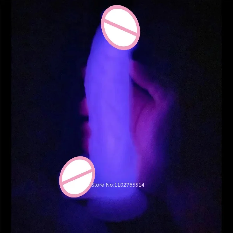 anal toys with bendable shaft-Jelly Luminous Anal Dildos Butt Plug - Realistic Dildo Silicone Vaginal Prostate Massager