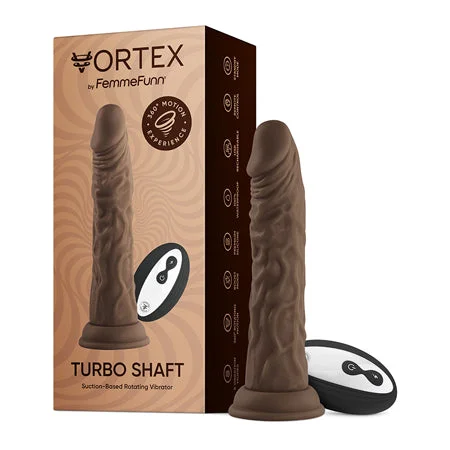 how-to-check-penis-health-FemmeFunn Vortex Turbo Shaft 2.0 8 in. Vibrating Rotating Dildo Brown