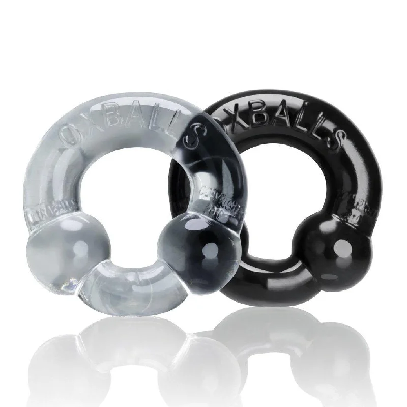 anal toys with small vibes-Ultraballs 2 Pk Cockring Black And Clear