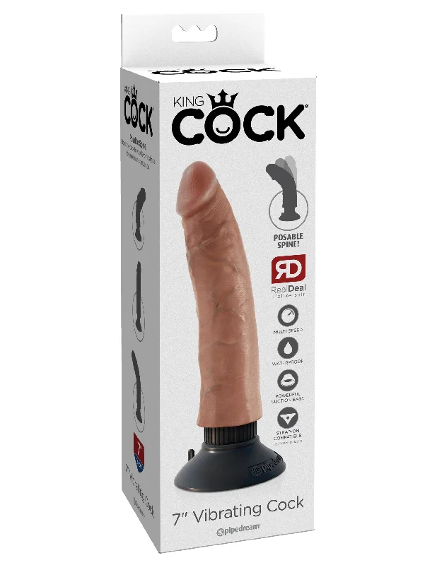 cock ring close fit-King Cock 7 inch Vibrating Cock