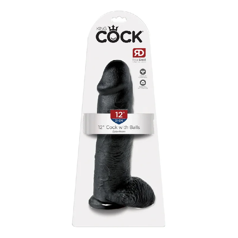 cock ring trendy comfort-King Cock 12" Cock with Balls Black