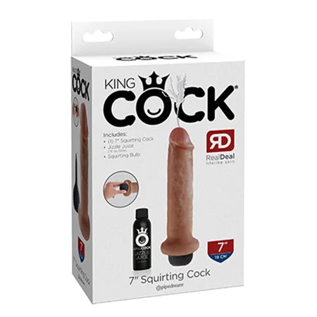 penis-massage-for-health-Pipedream King Cock 7 in. Squirting Cock Realistic Dildo Tan