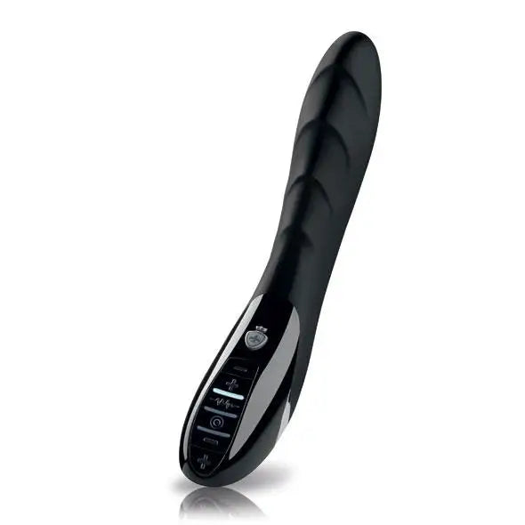 Penis-exposed-Mystim Sizzling Simon Rechargeable Ridged Electrastim Vibrating Dildo