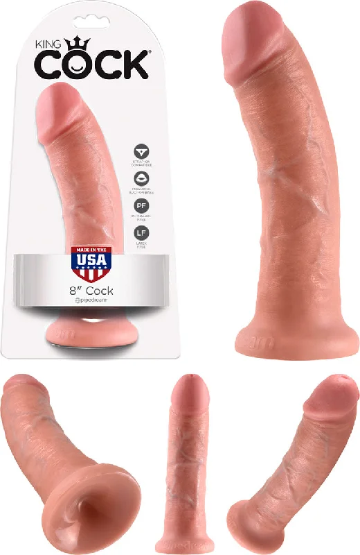 penis-blood-flow-tips-Pipedream King Cock Thick Realistic Dildo with Suction Cup Mount Base 8 inch Flesh