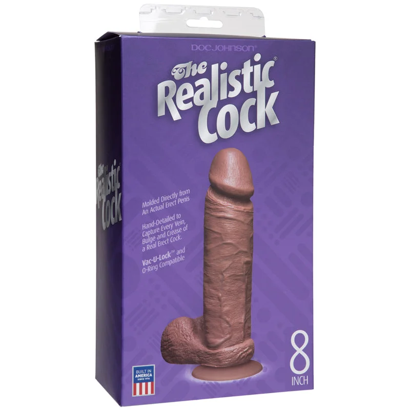 cock ring solid texture-The Realistic Cock 8" - Tan