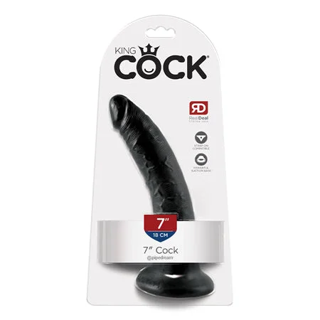 penis-growth-products-reviewed-Pipedream King Cock 7 in. Cock Realistic Dildo With Suction Cup Black