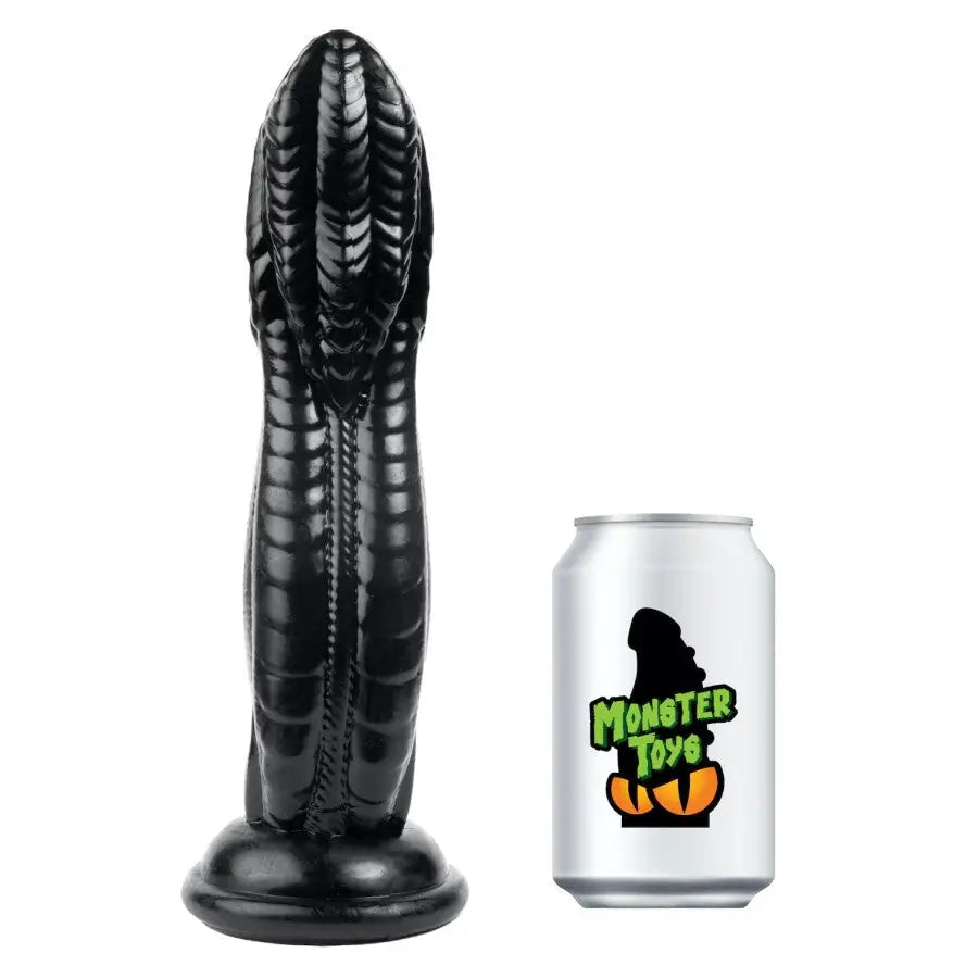 Penis-folded-10-inch Monster Toys Black Large Dildo with Suction Cup Base