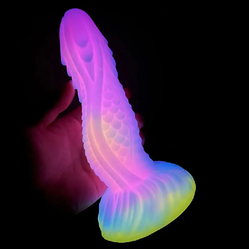 anal toys for quiet excitement-Monster Animal Dildo Butt Plug - Luminous Snake Dildos Big Suction Cup Anal Toy