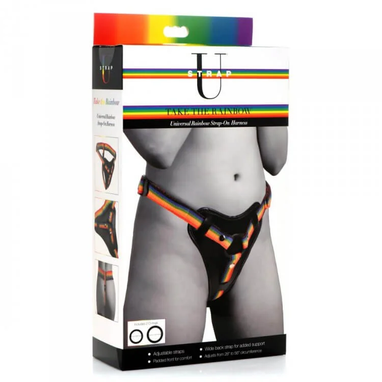 soft nursing bra-Strap U Take The Rainbow Universal Harness by XR Brands - Adjustable and Comfortable Strap-On Harness