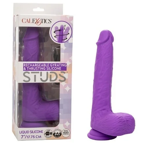 cock ring value feel-RECHARGEABLE GYRATING & THRUSTING SILICONE STUDS® PURPLE 7"/17.75CM