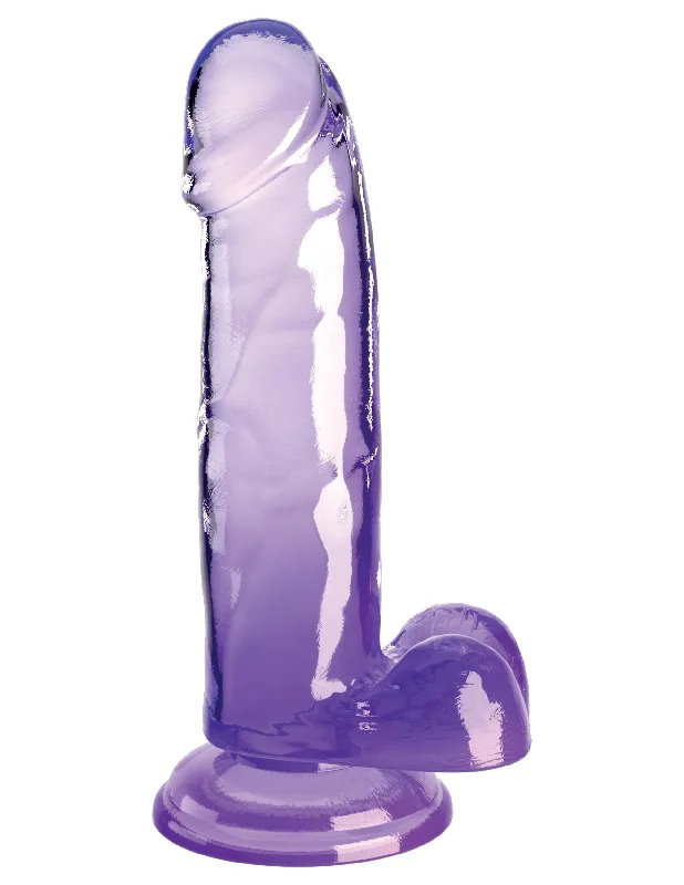 cock ring sensation comfort-King Cock Clear 7 Inch With Balls - Purple