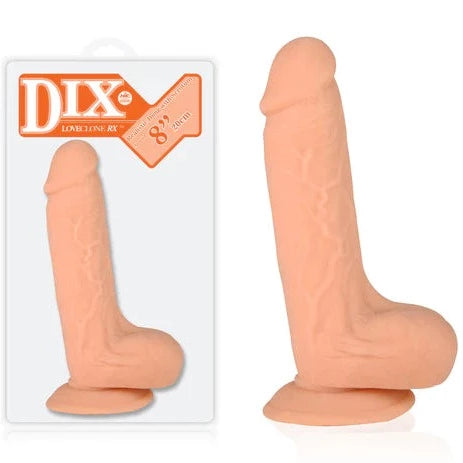 penis-odor-natural-solutions-Dix Realistic Dong with Balls and Suction Cup 8 inch Flesh Dildo