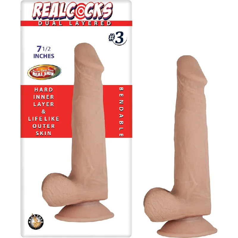 cock ring elite grip-Realcocks Dual Layered #3 White