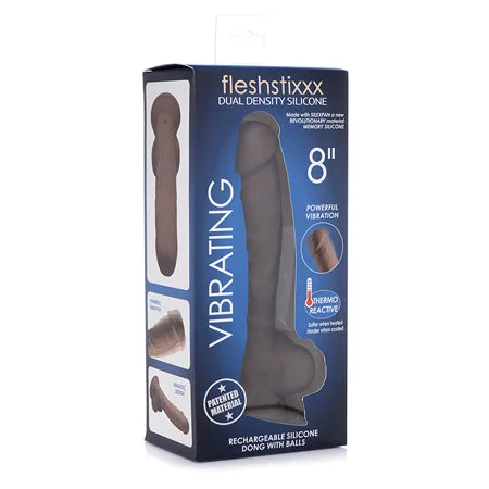 penis-skin-protection-tips-Curve Toys FLESHSTIXXX Rechargeable 8 in. Posable Vibrating Dildo with Balls & Suction Cup Brown